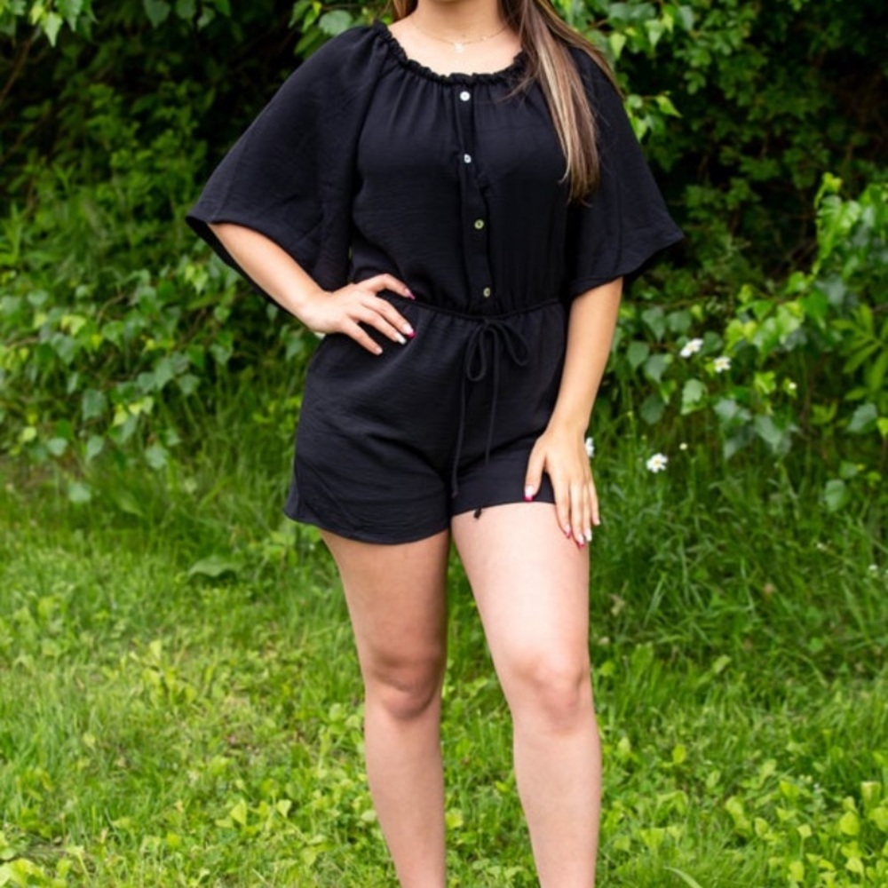 NWT Spin Black Romper 3x